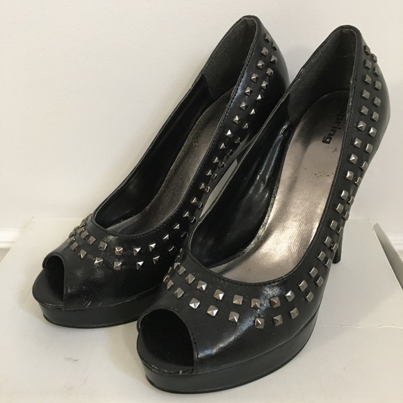 Studded Peep Toe Heels - Picture 3 of 4